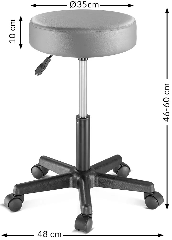Casaria® Gurulós puff - szürke