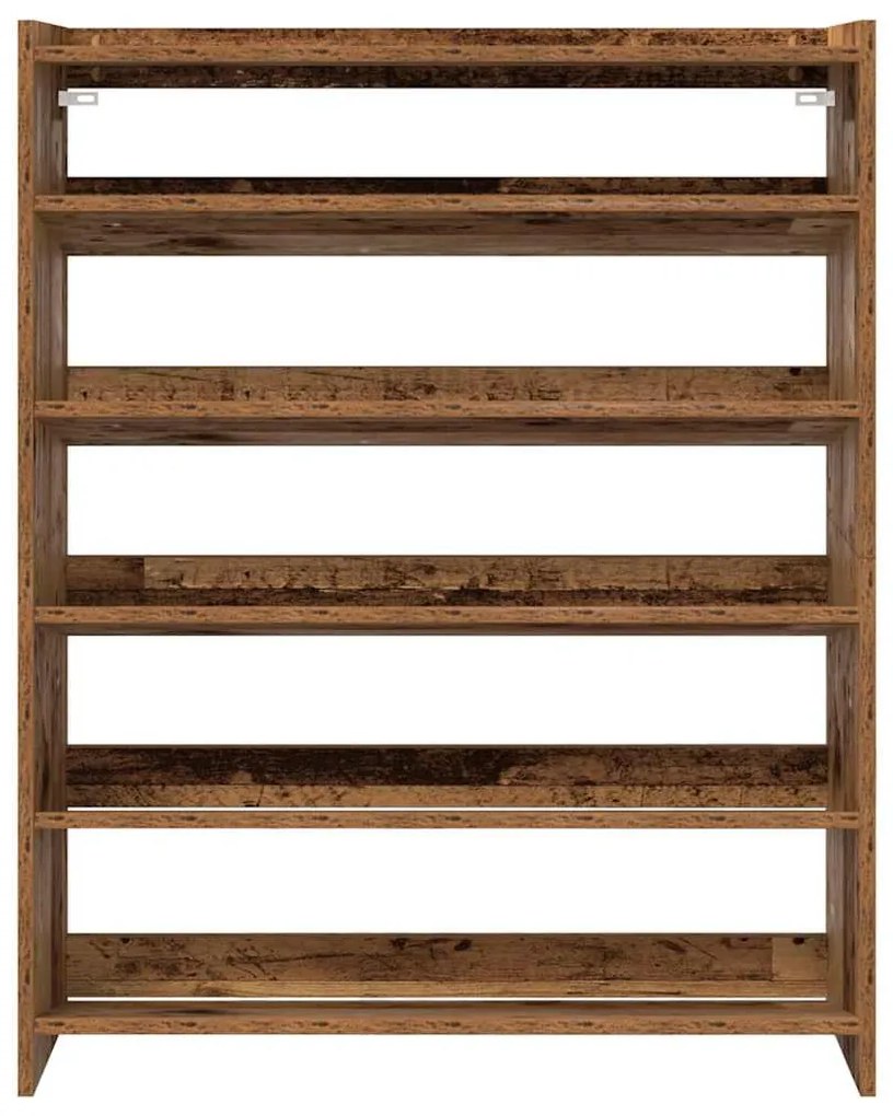 antik fa szerelt fa cipőtartó 80x25x100 cm