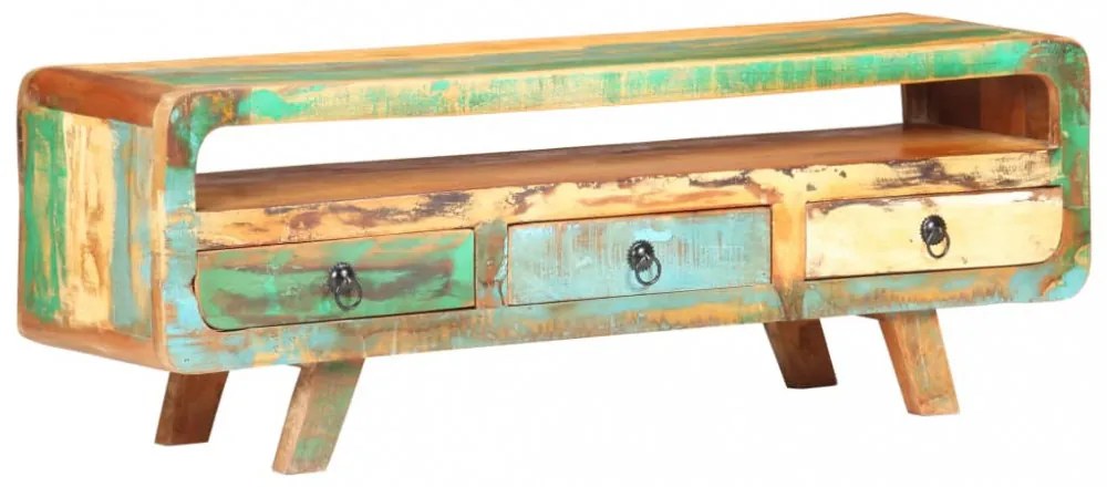 tömör újrahasznosított fa TV-szekrény 117 x 30 x 41 cm