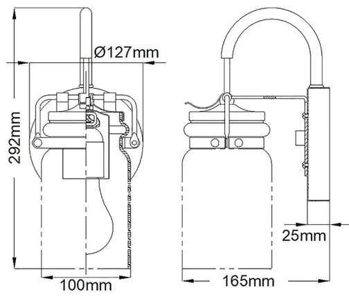 Elstead KL-BRINLEY1-NI - Fali lámpa BRINLEY 1xE27/60W/230V matt króm