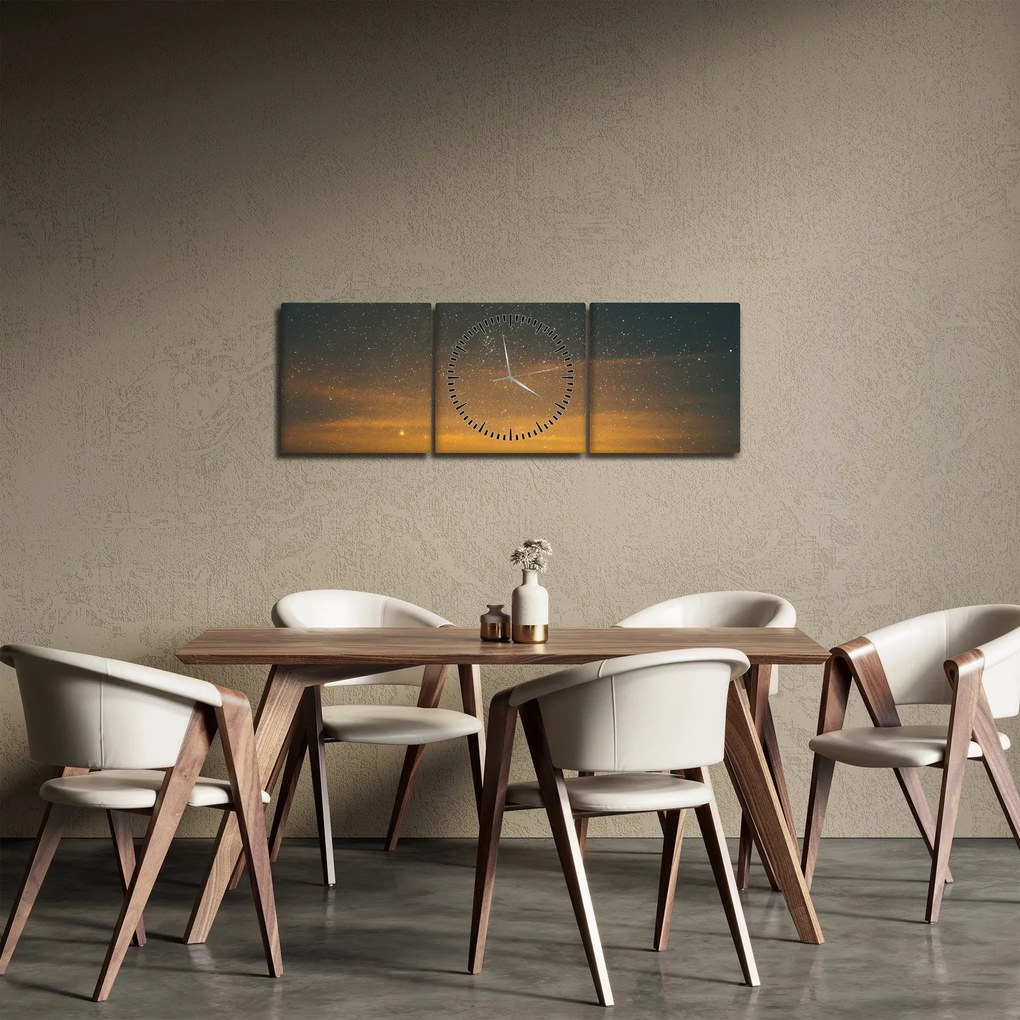 Egy csillagos ég képe (órával) (90x30 cm)