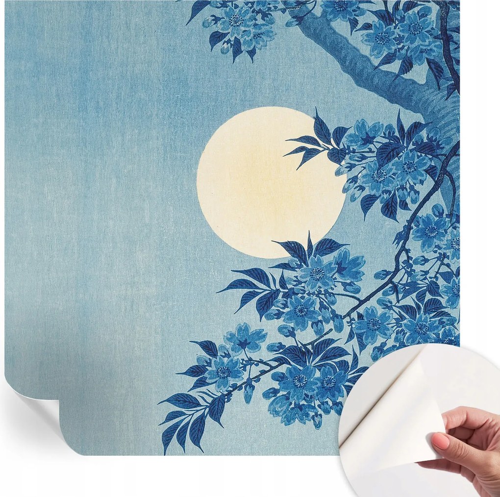 Öntapadós tapéta Fali furnér 3D hatás Virágos hold 250x250 cm