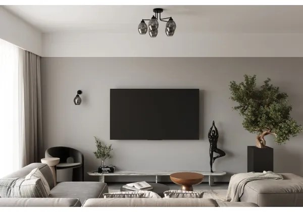 Sollux SL.1143 - Fali lámpa FILLAN 1xE27/60W/230V fekete