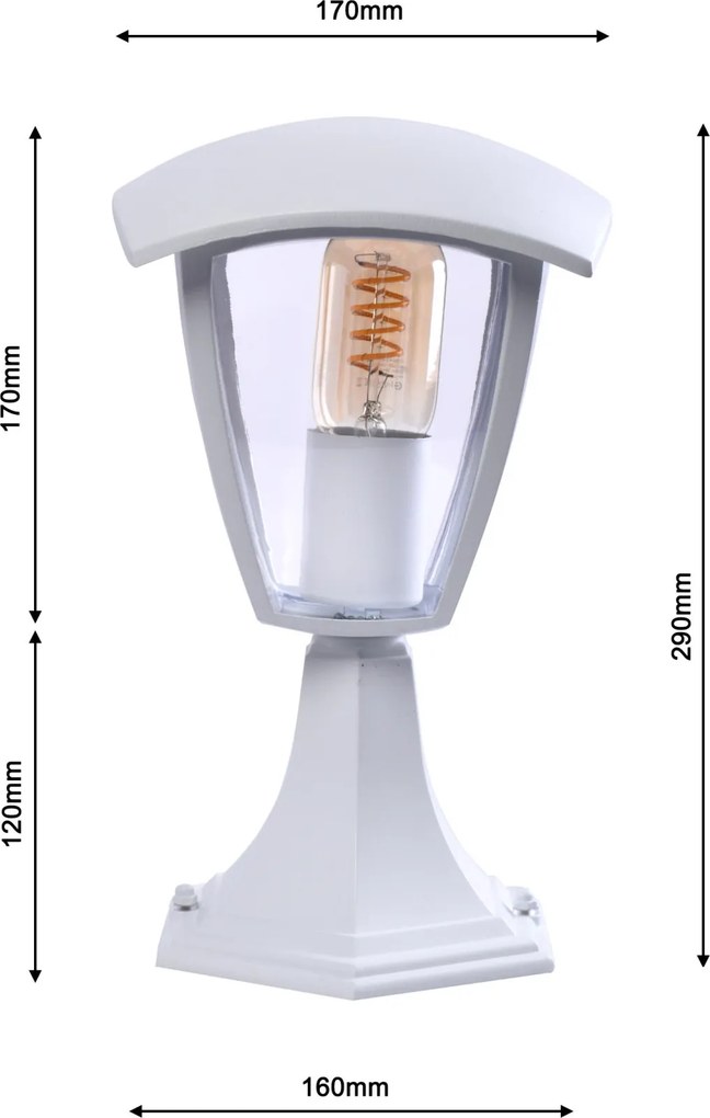 EKO LIGHT EKO3513 FOX WHITE Klasszikus Kültéri Állólámpa Fehér E27 IP44