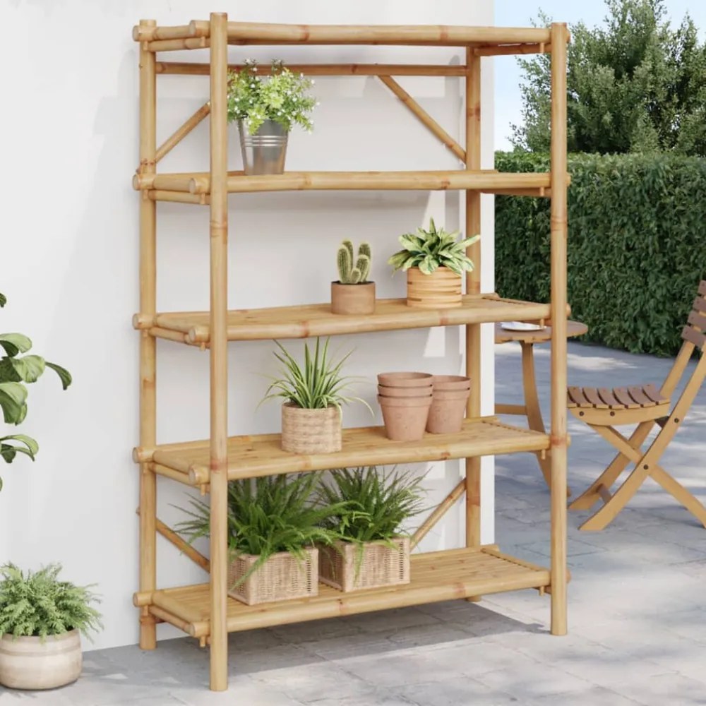 vidaXL 5 szintes bambusz polc 100 x 40 x 150 cm