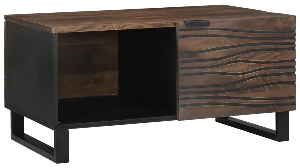 dohányzóasztal 80 x 50 x 40 cm - tömör mangófából és MDF-ből