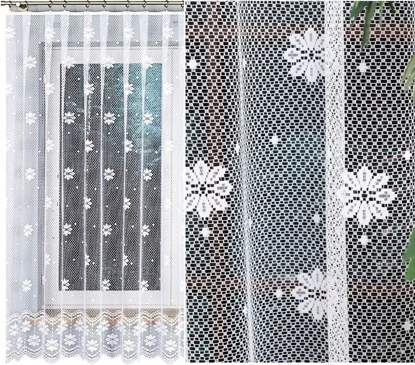 Jacquard mintás függöny 779031, 500x170cm egyenes, virágmintás (szegélyekkel)