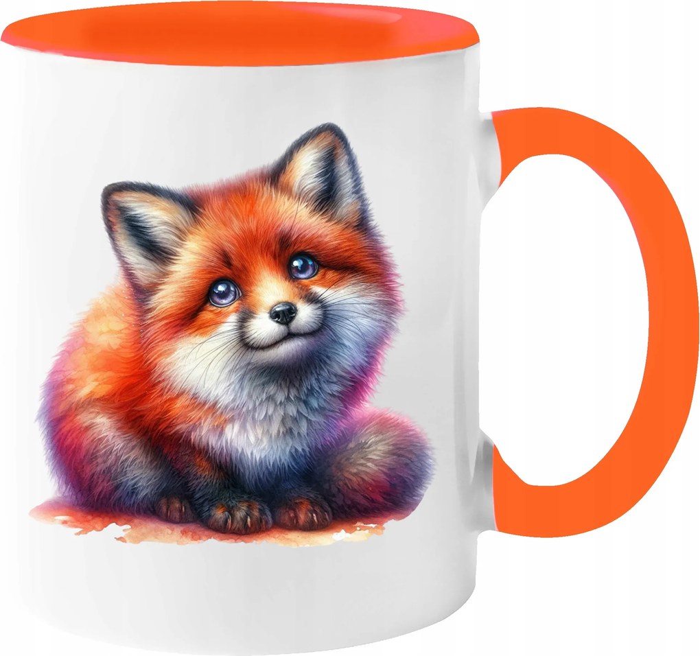 Gyönyörű Őszi Bögre 330ml Kávé Ajándék Őszi Róka Csomagolás