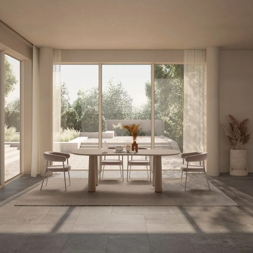 Bézs dohányzóasztal borovi fenyő asztallappal 110x220 cm Nahia – MOME