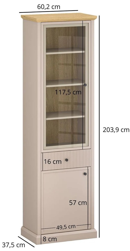 Vitrin Indices 1 (taupe + kő tölgy) . 1116863