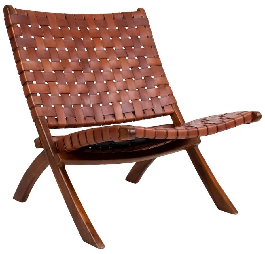 Montana összecsukható szék teakfából és bőrből - House Nordic
