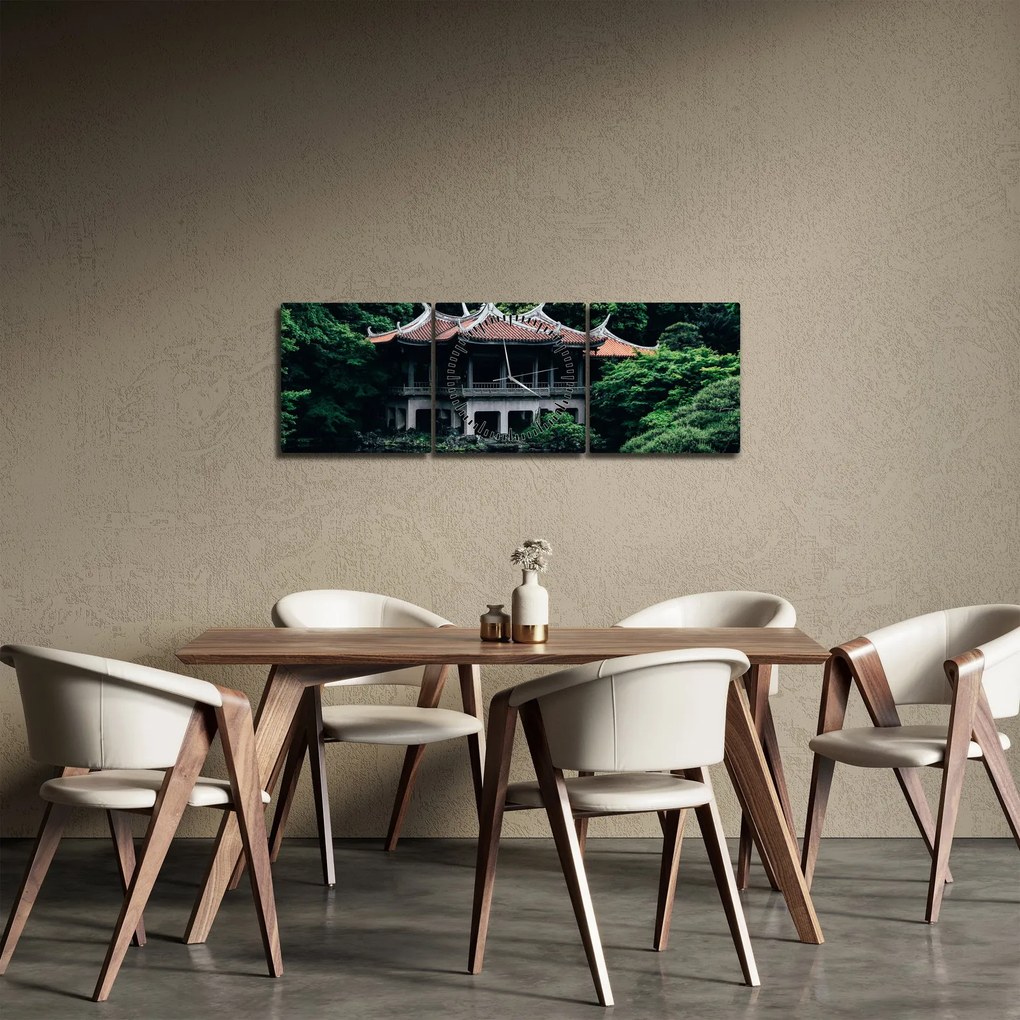 A japán nemzeti kert képe (órával) (90x30 cm)