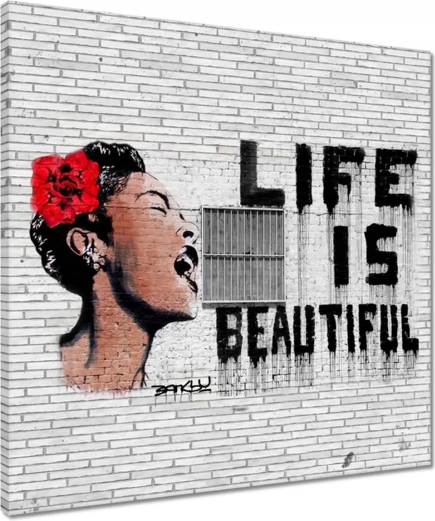 Vászonkép 50x50 Banksy Life is beautiful