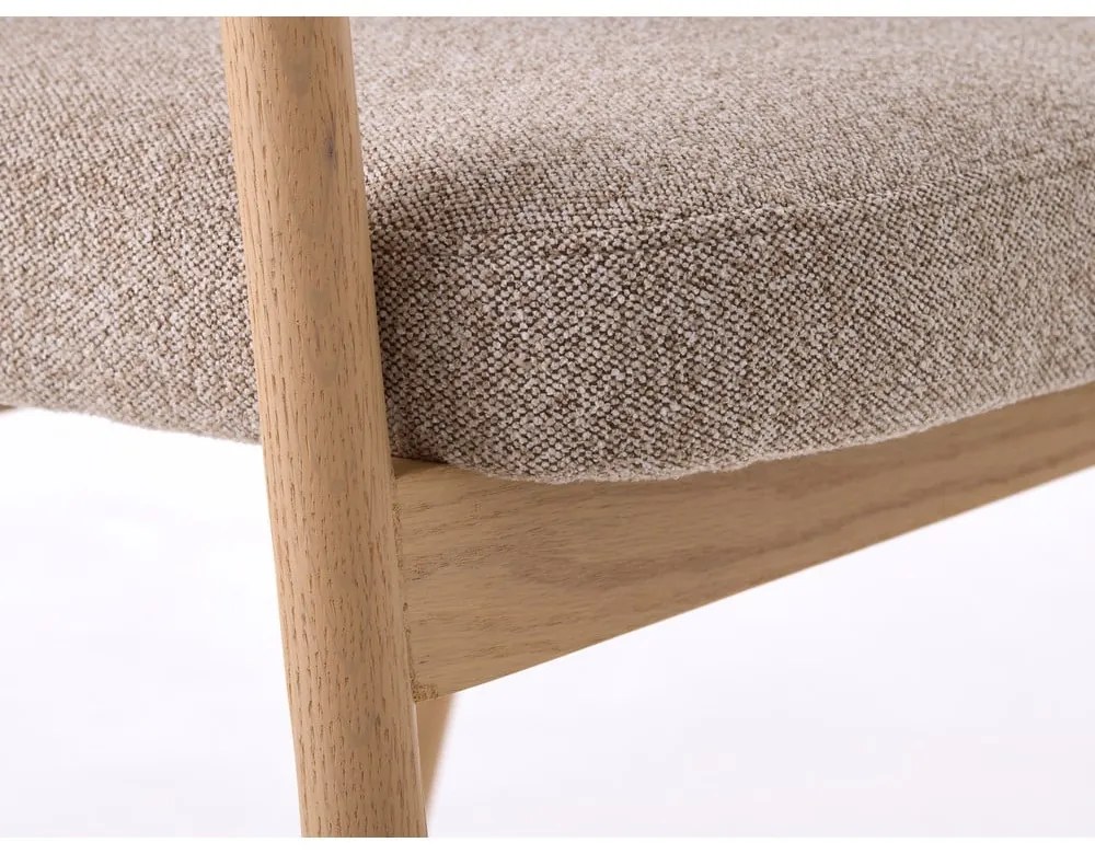 Bézs tölgyfa karfás étkezőfotel szett 2 db-os Elk – Unique Furniture