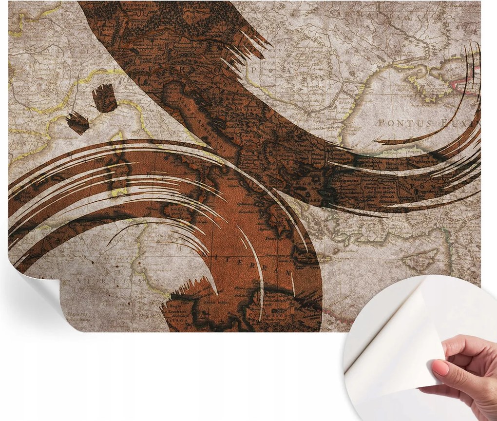 Modern öntapadós fotótapéta falra Művészi térkép 312x219 cm