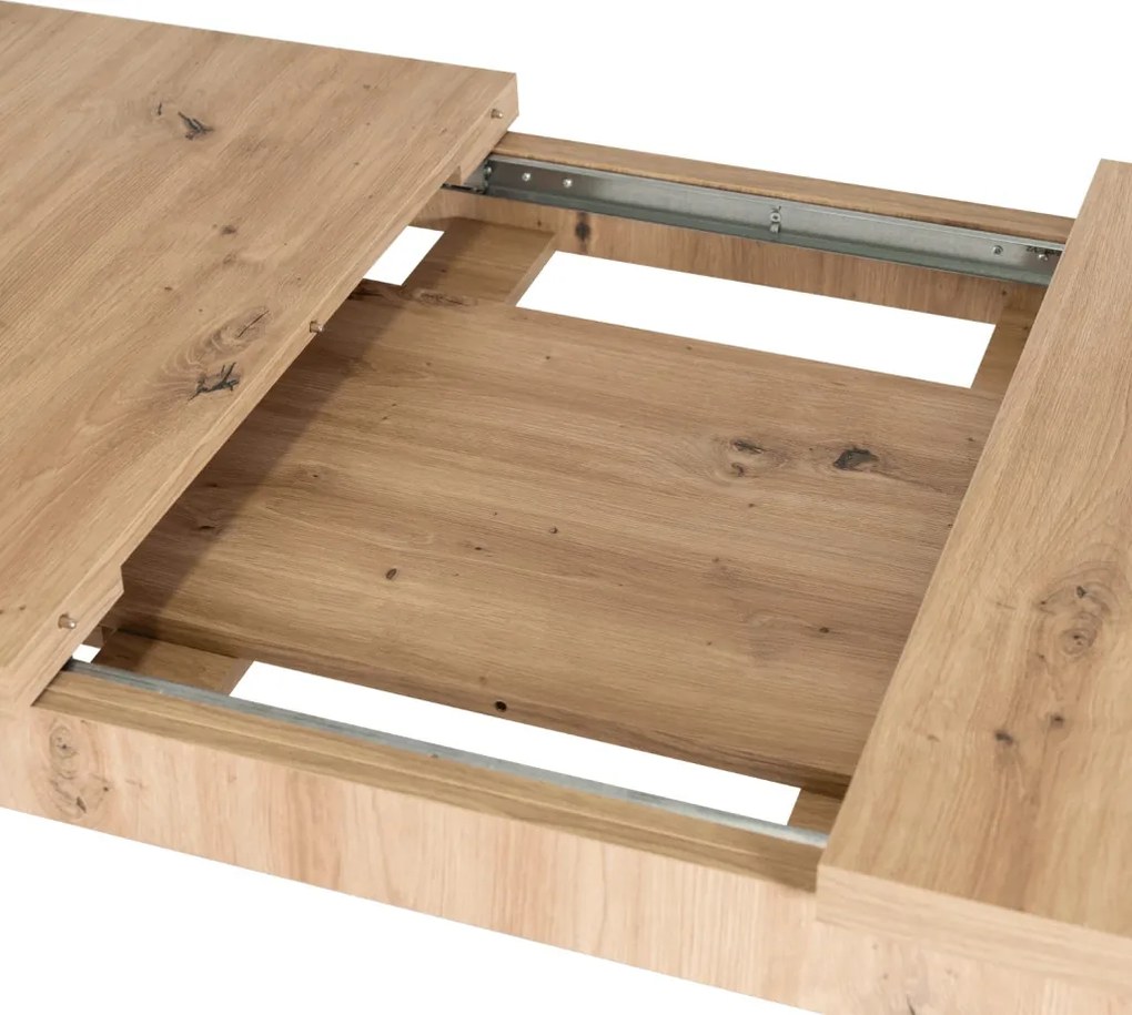 Bővíthető étkezőasztal 120–160 cm Artisan tölgy színben – SKUBI