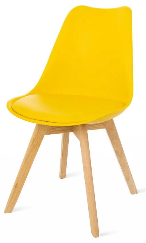 Retro 2 db sárga szék bükkfa lábakkal - loomi.design