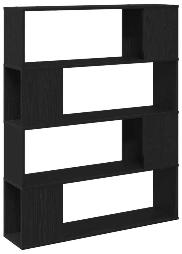 Könyvespolc Fekete Tölgy 100x24x124 cm Mérnöki Fa