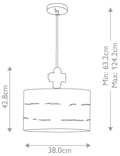 Flambeau FB-FRAGMENT-G-PL - Csillár rúdon FRAGMENT 1xE27/60W/230V