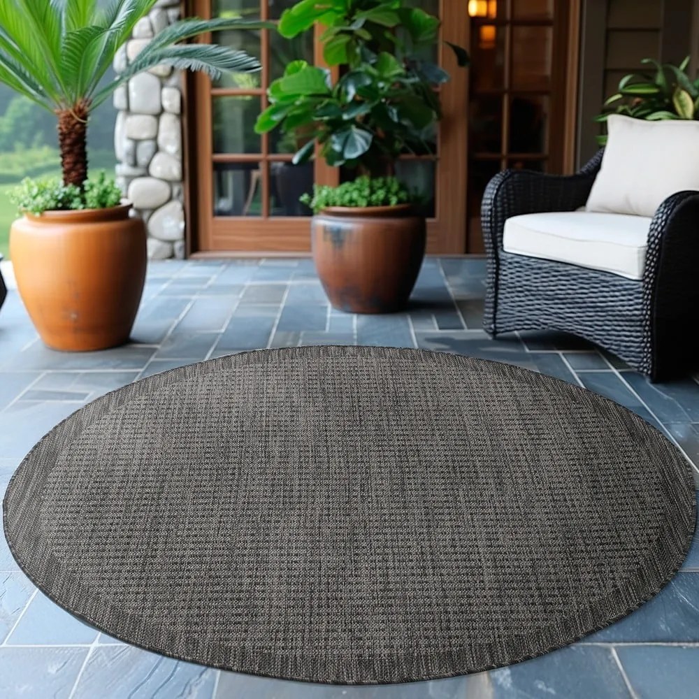 Sötétszürke kerek kültéri szőnyeg ø 120 cm Giza – Ayyildiz Carpets