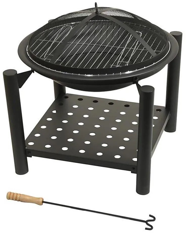 Hordozható 48 cm-es fa tűzrakó rácssal