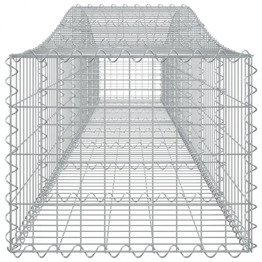 vidaXL 15 db íves horganyzott vas gabion kosár 400x50x40/60 cm