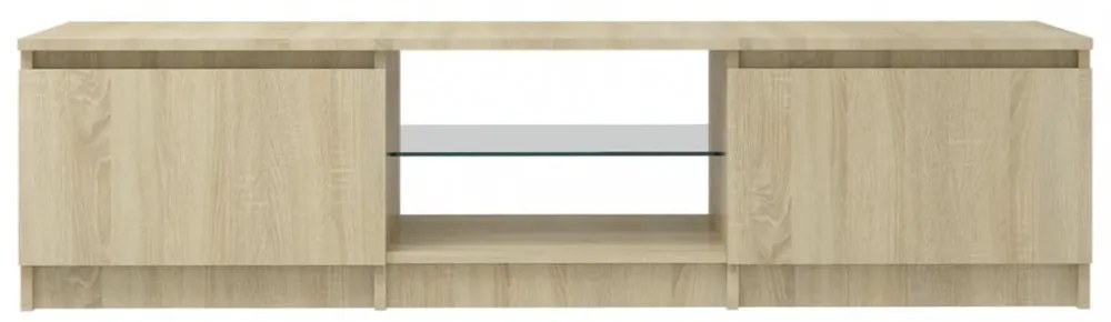 sonoma tölgy színű TV-szekrény LED lámpákkal 140x40x35,5 cm