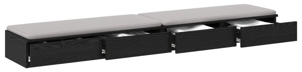 Ágyfiókok fiókkal Musta tammi 200 x 36.5 x 16.5 cm Faanyag