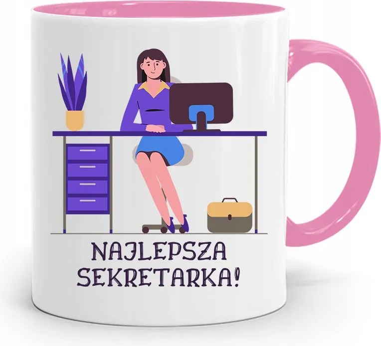 Rózsaszín Bögre Ajándék Titkárnőnek Legjobb nyomott mintával
