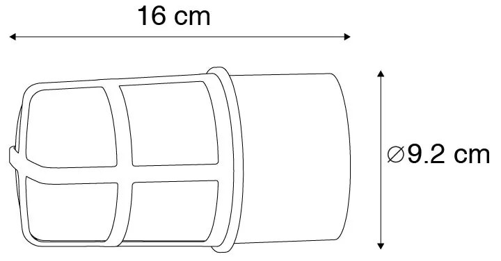 Mennyezeti és fali lámpa fekete átlátszó búrával IP54 - Kiki