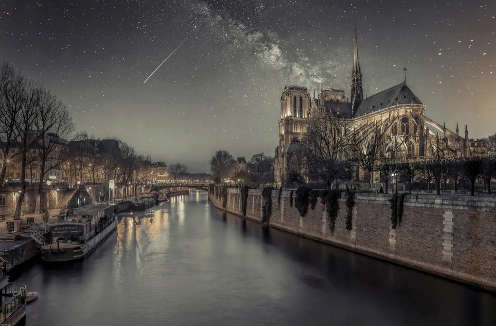 Poszter 86,4x56,8cm Notre-Dame de Paris éjszaka, Assaf Frank