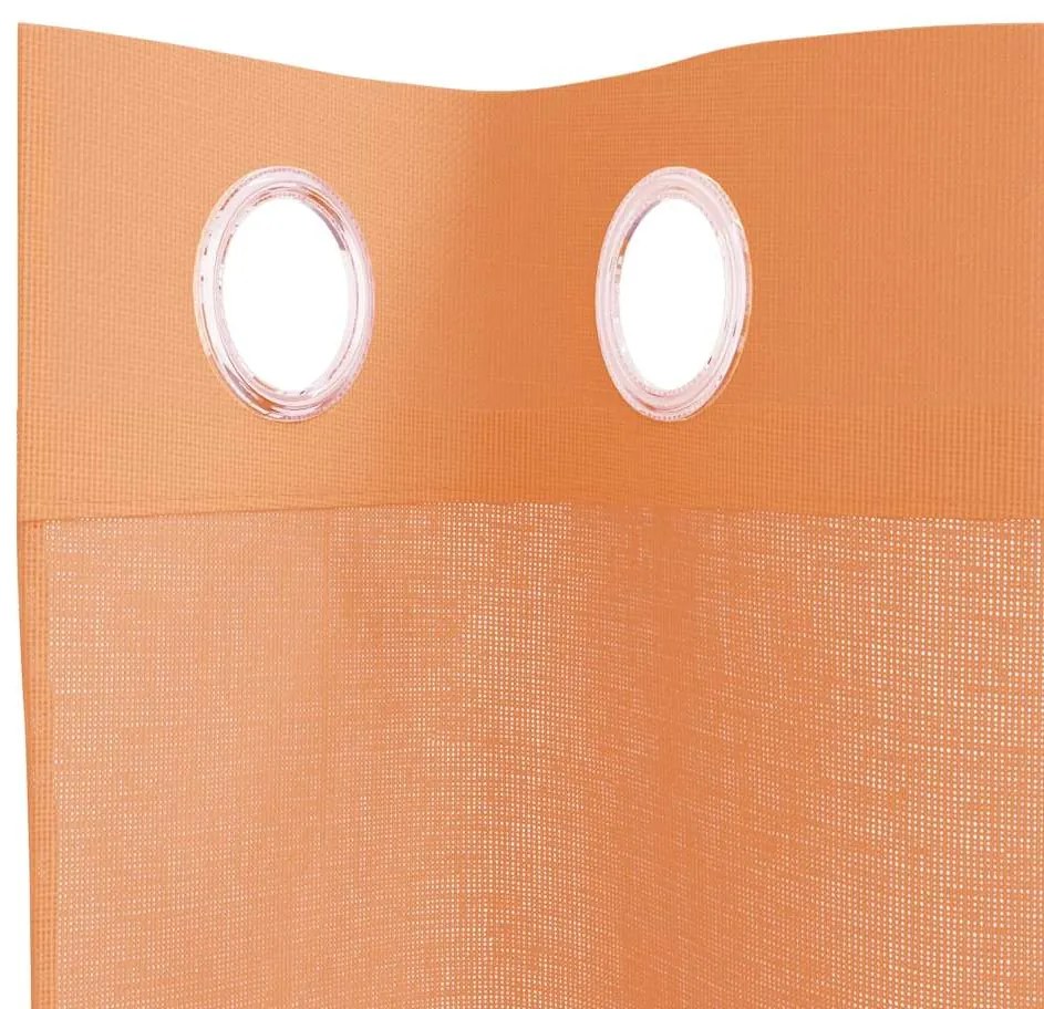 2 db terrakotta színű voile fátyolfüggönyök rojtokkal