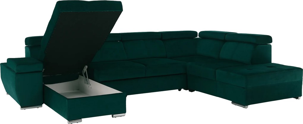 Ülőgarnitúra, smaragd, balos, LAMORA U