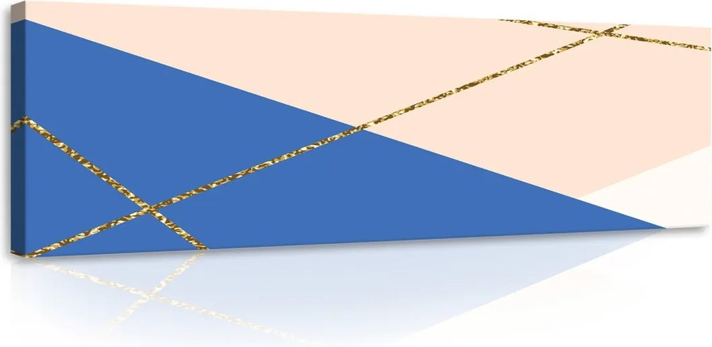 Vászonkép 145x45 Geometria absztrakt háromszögek vonalak arany modern