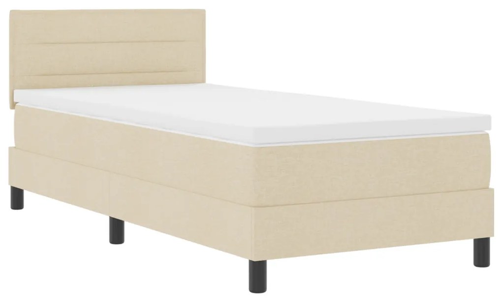 Box Spring Ágy matraccal Bézs 90x200 cm Szövet