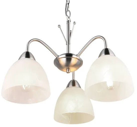 Fehér-ezüstszínű függőlámpa üveg búrával ø 43 cm Dobby – Trio