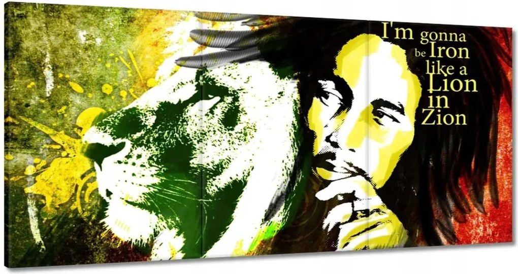 Festmények 180x90 Bob Marley Lion in Zion
