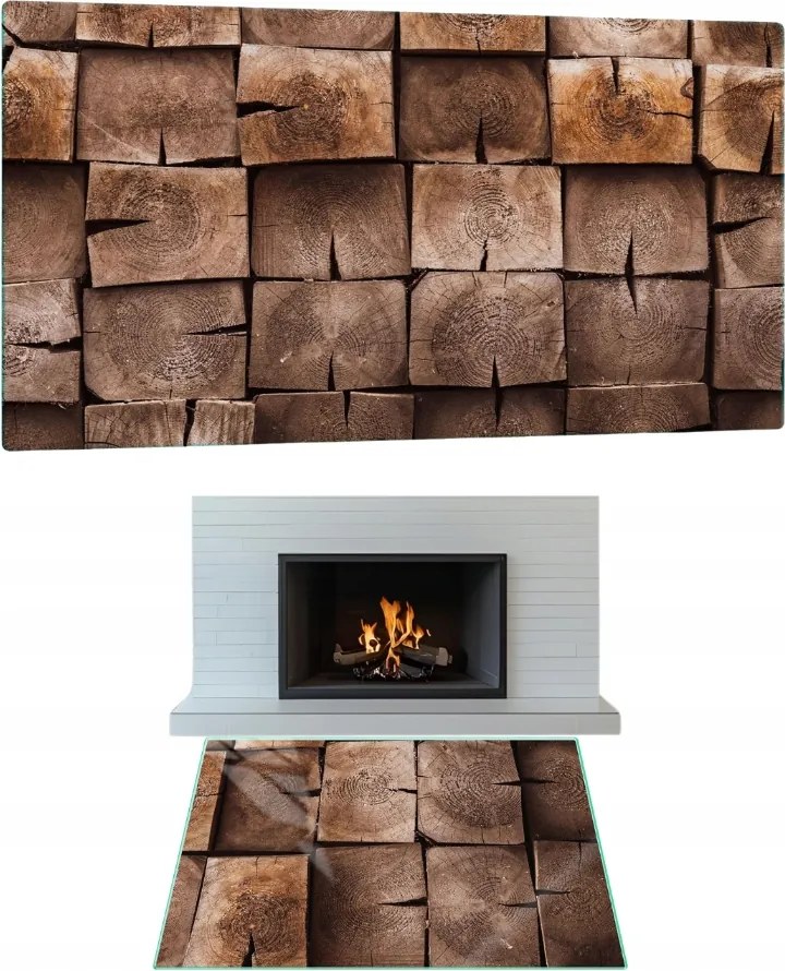 Kandalló Alatti Üveg Edzett Üveg Állvány Méret 80x52cm Bale Grafikával