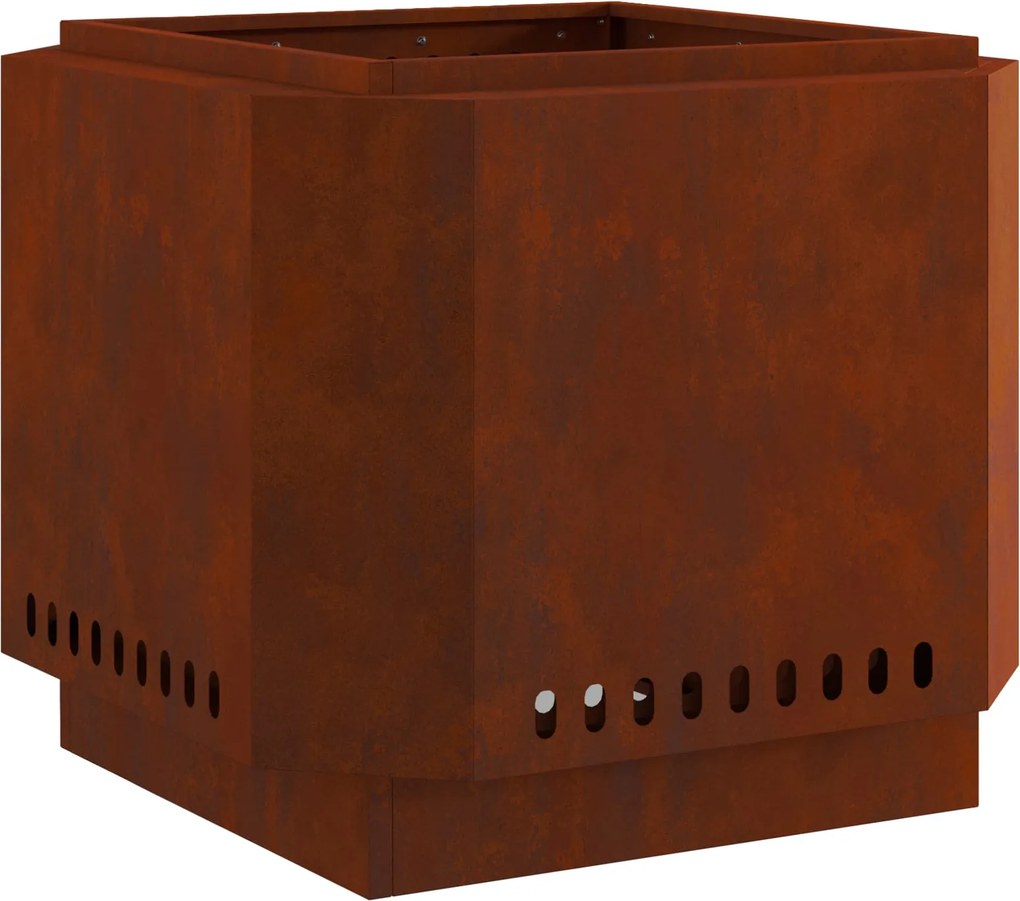 vidaXL Füstmentes Tűzhely Barna 58 x 58 x 51 cm Időjárásálló acél