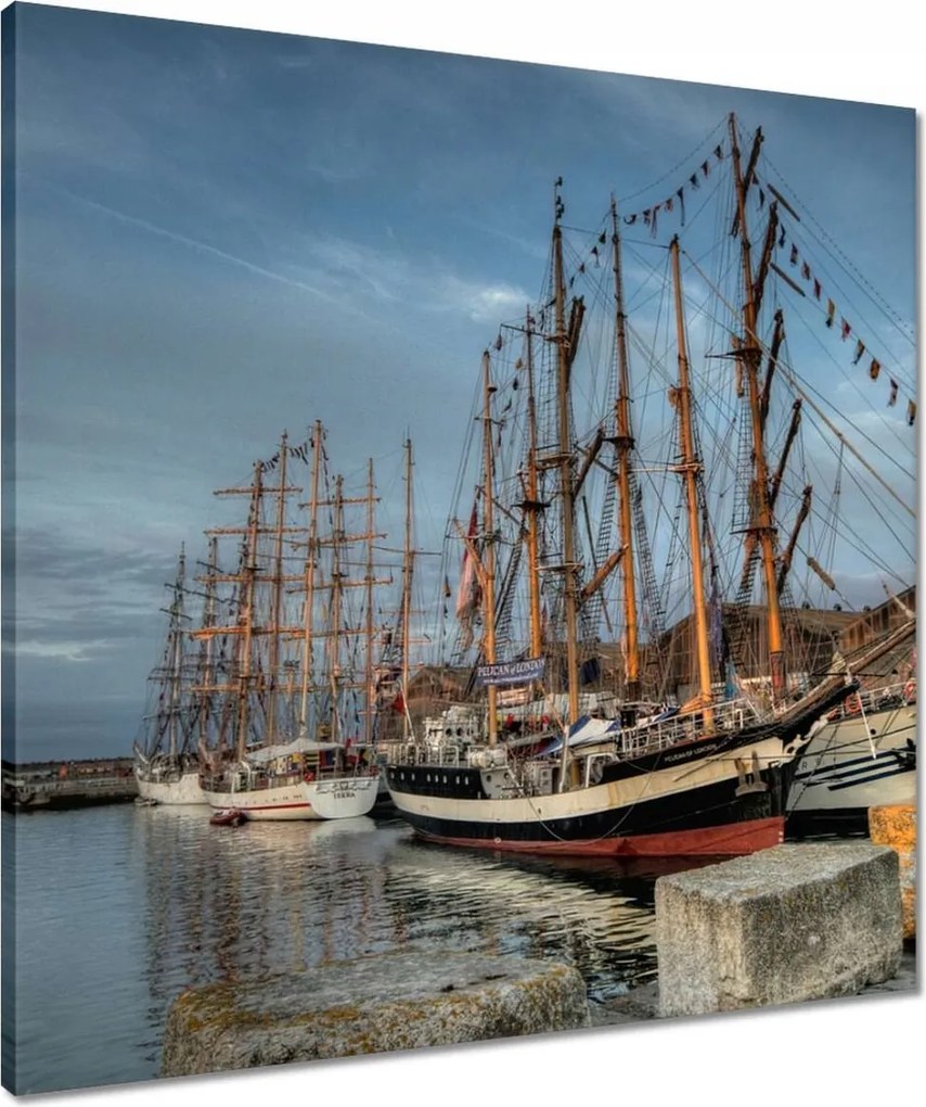 Vászonkép 60x60 jachtkikötő