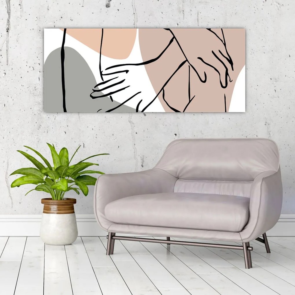 Kép - Női test vonal művészet N⁰2 (120x50 cm)