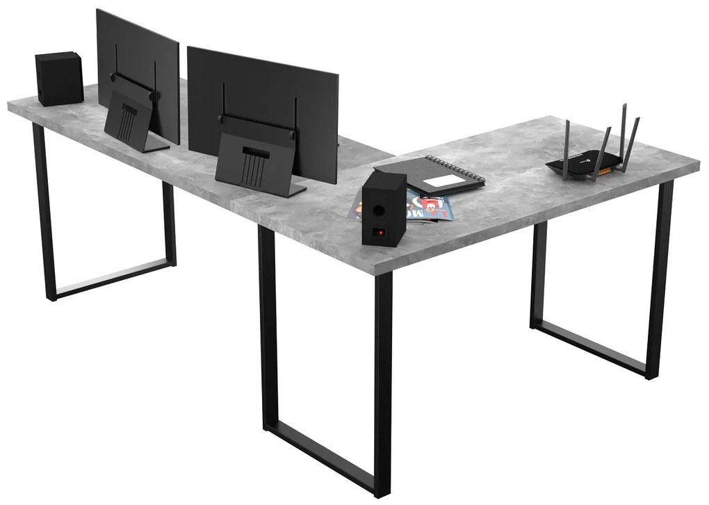 Sarok PC asztal Vintid (szürke beton). 1054974