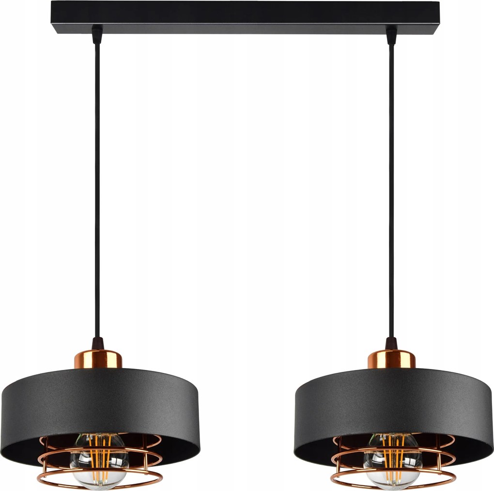 Mennyezeti Függőlámpa Csillár fekete, réz