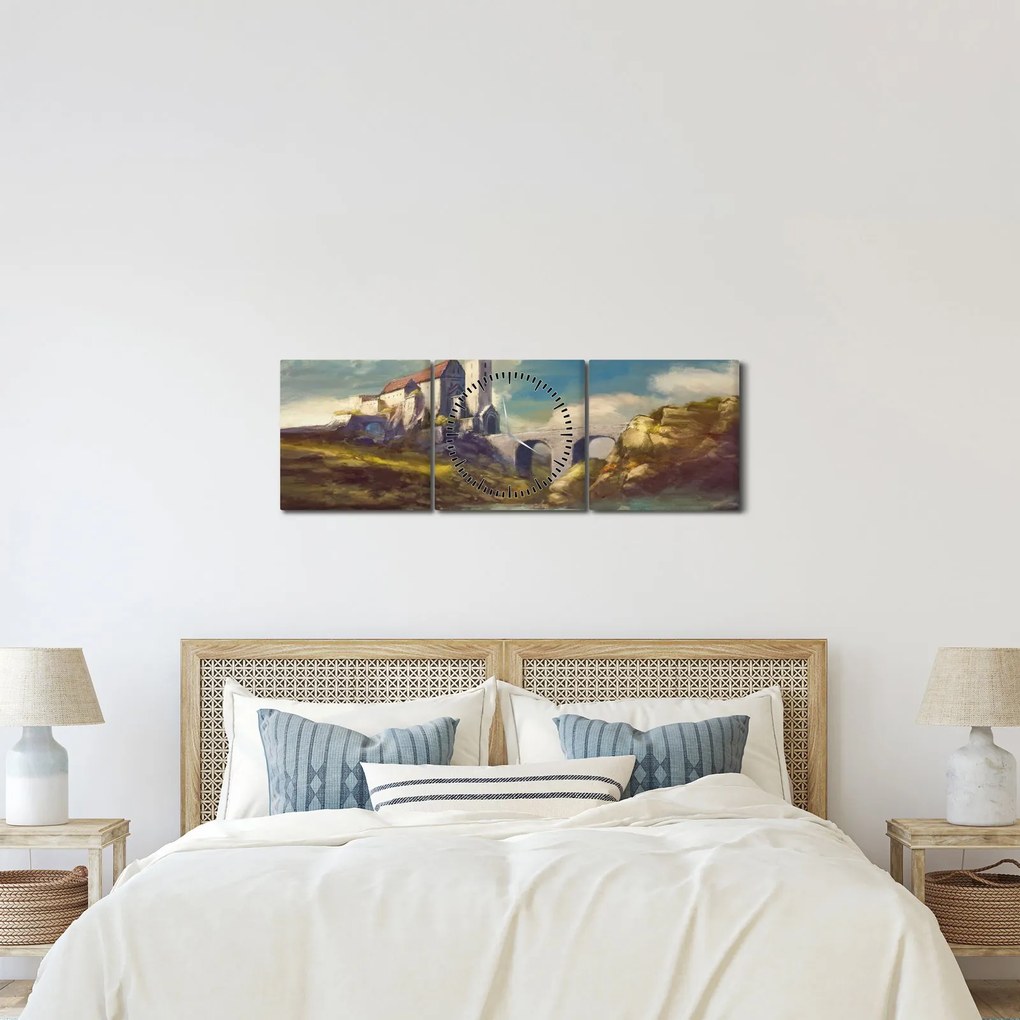 Kép - Középkori vár (órával) (90x30 cm)