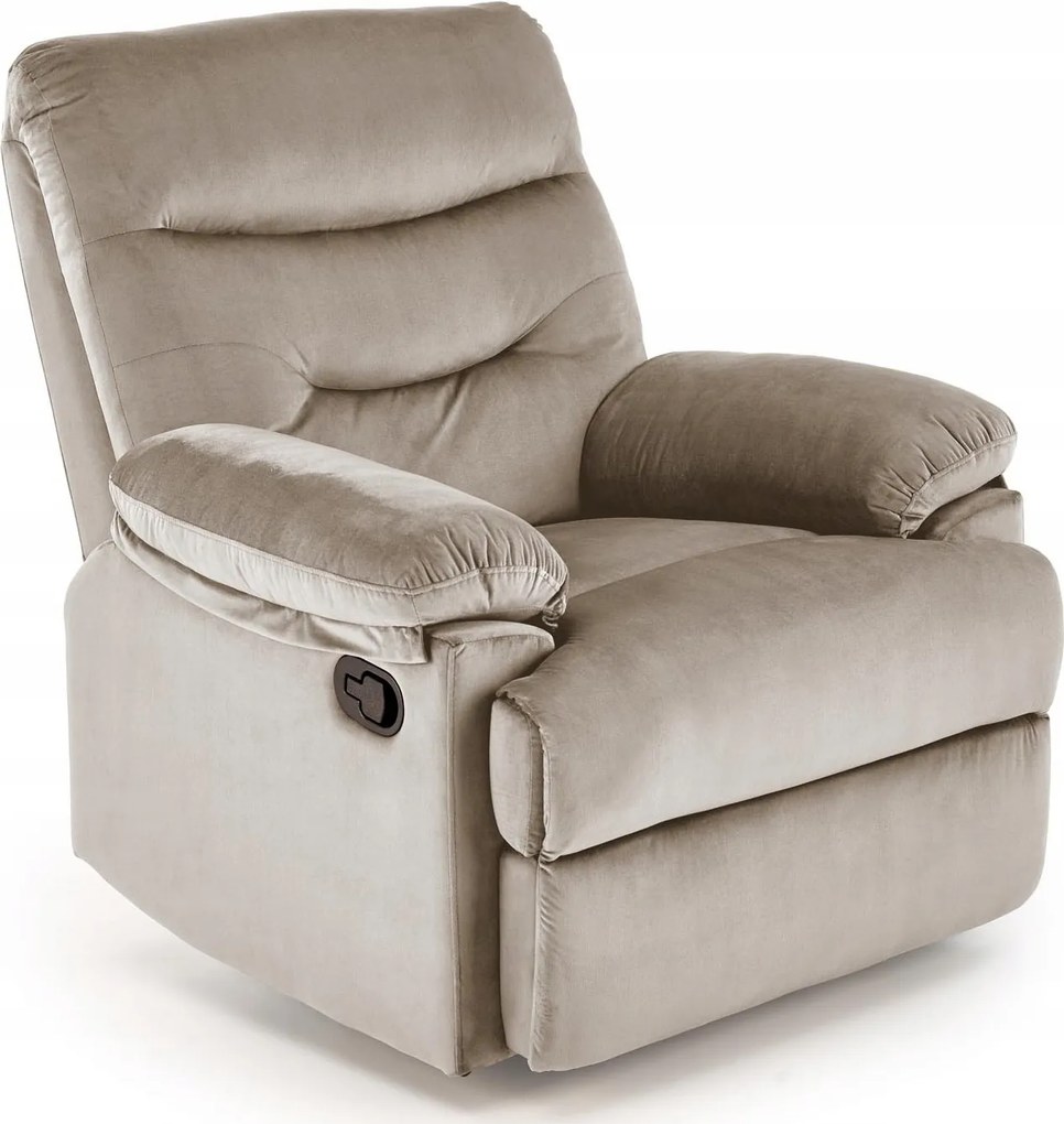 Összecsukható pihenőszék bézs velúr relax funkcióval Drager nappaliba