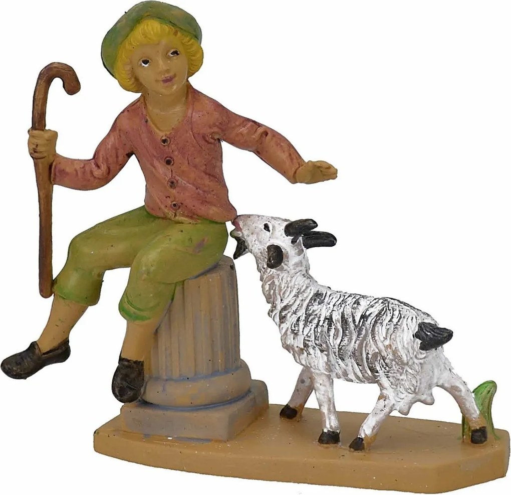 Betlehem figura Kecskével Játszó Fiú 10cm magas figurákhoz