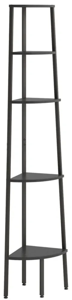 5 szintes fekete sarokpolc 45,5 x 31,5 x 180 cm