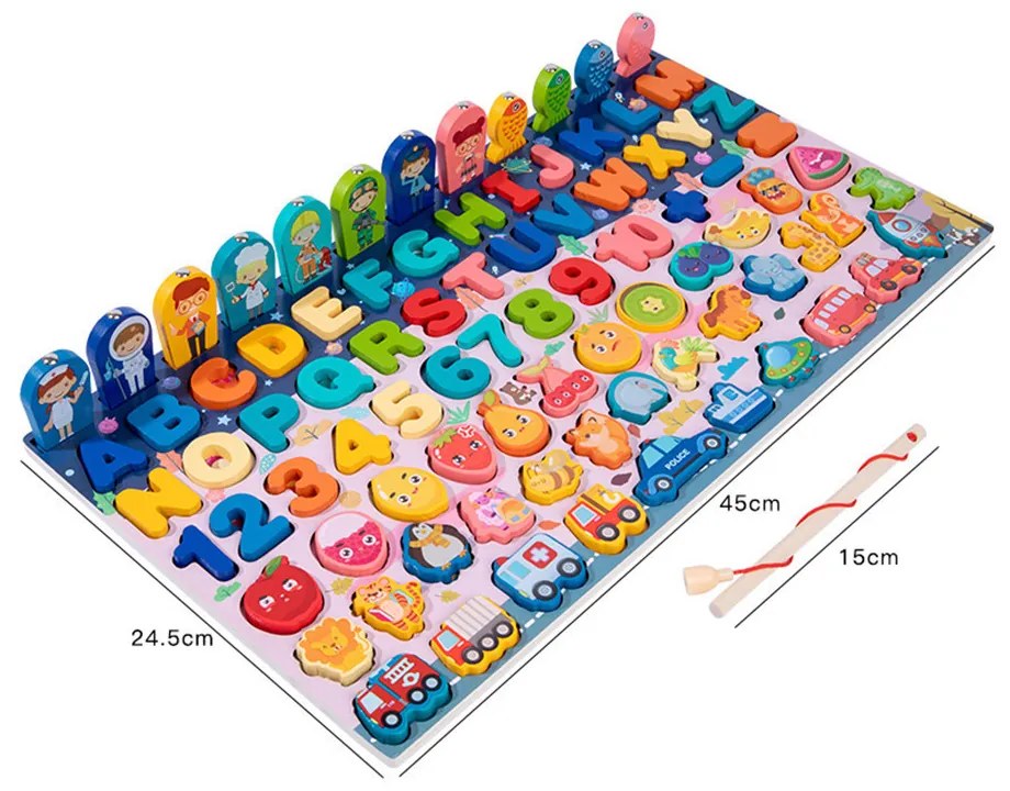 6 az 1-ben formabeillesztő és oktató Montessori fajáték