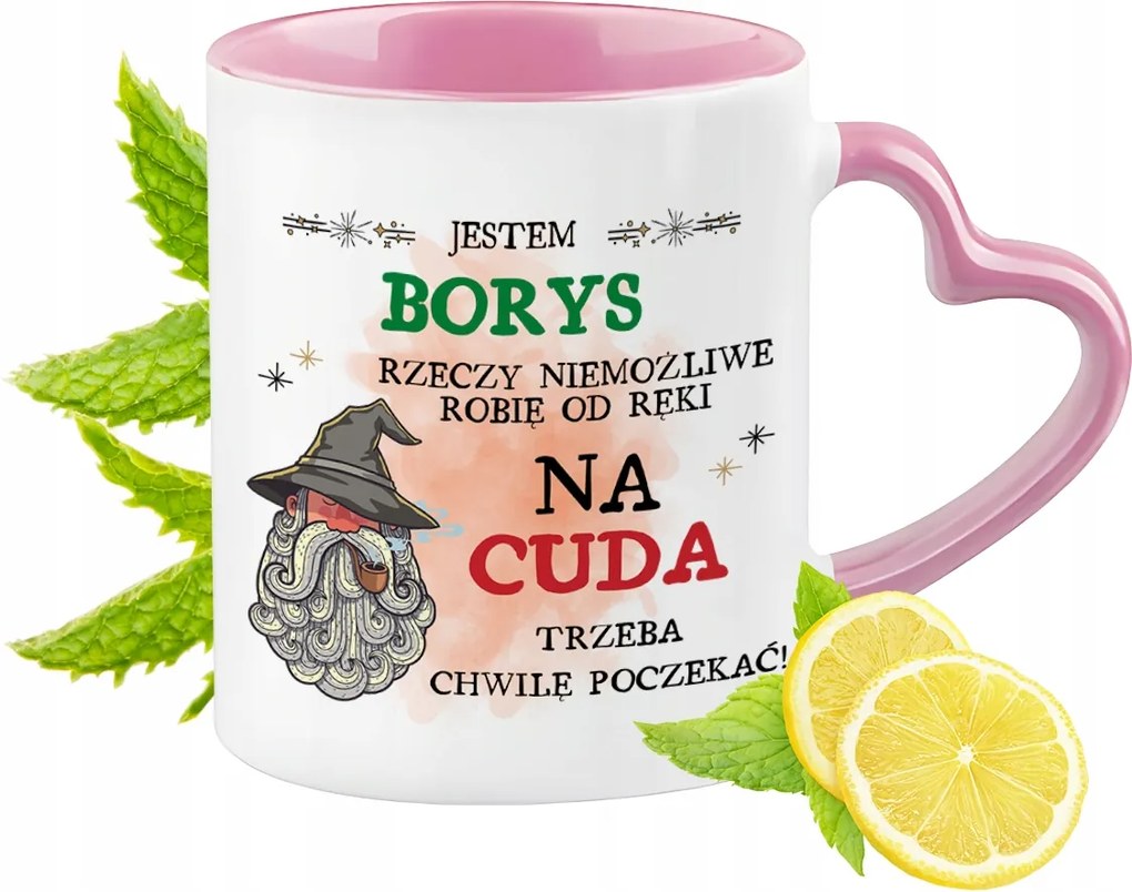 Borisz Bögre Rózsaszín Szív Alakú Füllel Kávé Ajándék