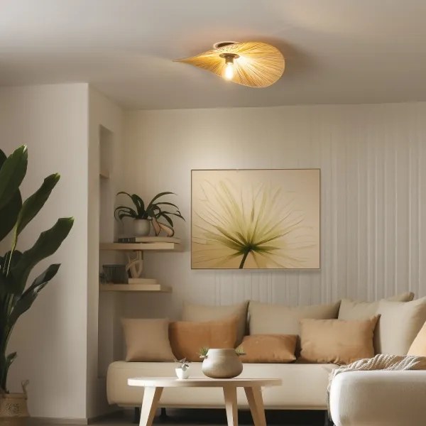 Brilagi - LED felületre szerelhető csillár CERIA BOHO 1xE27/40W/230V átmérő 60 cm raffia